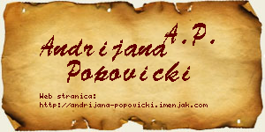 Andrijana Popovicki vizit kartica